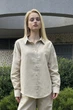 Льняная рубашка женская Beige 4XL - изображение 3