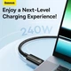 Кабель 240W Baseus Tungsten Gold Fast Charging Power Delivery 3.1 Data Cable Кабель Type-C - Type-C 2м (CAWJ040101) Black - изображение 5