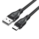 Дата кабель USB-C to USB-A кабель для заряджання телефона, для передавання даних у тканинному нейлоновому обплетенні 1.2м 3A AceFast - зображення 4