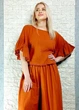 Блуза батистова прямого крою з воланами теракотова New Collection S-L 11-110 - изображение 1