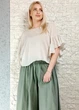 Блуза батистова прямого крою з воланами бежева New Collection S-L 11-107 - изображение 1