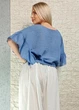 Блуза батистова прямого крою з воланами блакитна New Collection S-L 11-108 - изображение 4