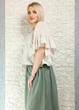 Блуза батистова прямого крою з воланами бежева New Collection S-L 11-107 - изображение 3