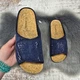 Тапочки женские Inblu синие на липучке с пробковой стелькой 39р (25 см) 8527 - изображение 5