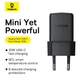 Мережевий зарядний пристрій Baseus Palm PD/FC 20W USB-C with USB-C to USB-C Cable 1 m Black (P10111602113-01) - зображення 6