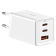 Мережевий зарядний пристрій Baseus GaN5 Pro FC 65W 2xUSB-C | USB-A with USB-C to USB-C Cable White (CCGP120202) - зображення 1