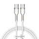 Кабель Baseus Cafule Metal Data Cable USB-C to USB-C 100W 1m White (CATLJK-C02) - зображення 1