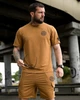 Летний комплект Stone Island LINER коричневый мужской футболка и шорты трикотаж пенье XXXL - изображение 5