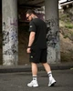 Летний комплект Stone Island LINER черный мужской футболка и шорты трикотаж пенье XL - изображение 6