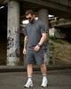 Летний комплект Stone Island LINER серый мужской футболка и шорты трикотаж пенье XL - изображение 1