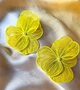Женские сережки "Цветы" 6.5см Fashion jewelry Желтые - изображение 3