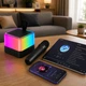 Портативная акустическая система Bluetooth для караоке и вечеринок с 2 микрофонами, RGB колонка USB TF AUX FM Черная (8ІK) - изображение 4