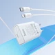 Мережевий зарядний пристрій з кабелем HOCO C143A Benefit single port PD20W charger set(C to iP) White - зображення 9