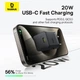 Мережевий зарядний пристрій з кабелем Baseus Palm Fast Charger 1C 20W EU Cosmic Black set USB-C to iP 20W 1m - зображення 10