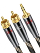 Аудиокабель SKW BG-03 Mini Jack 3.5 мм — 2 x RCA, 1.5 м, черный - изображение 1