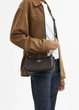 Елегантна жіноча сумка Coach Signature Canvas Shoulder Bag (Коричнева/Чорна), через плече півмісяцем - зображення 6