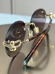 Солнцезащитные очки Tiffany & Co TF3104D бесправные овальные золотые, коричневая линза, черепаховые дужки, женские, - изображение 9