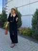 Костюм повседневный женский на завязках из муслина черного цвета 38582 42/46 - изображение 2