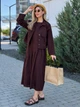 Жіночий літній комплект (сукня міді+жакет) Uaclothes 52-54 Коричневий (like38618-190521396) - зображення 3