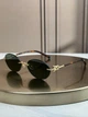 Солнцезащитные очки Tiffany & Co TF3104D бесправные овальные золотые, темно-зеленая линза, черепаховые дужки, женские, - изображение 1