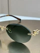 Солнцезащитные очки Tiffany & Co TF3104D бесправные овальные золотые, темно-зеленая линза, черепаховые дужки, женские, - изображение 3