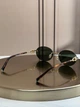 Солнцезащитные очки Tiffany & Co TF3104D бесправные овальные золотые, темно-зеленая линза, черепаховые дужки, женские, - изображение 5