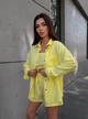 Жіночий літній лляний костюм (топ+шорти+сорочка) Uaclothes 42-44 Жовтий (like38609-190431349) - изображение 3