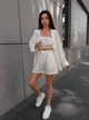 Жіночий літній лляний костюм (топ+шорти+сорочка) Uaclothes 46-48 Білий (like38607-190411350) - изображение 3