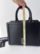KARL LAGERFELD SIMONE LEATHER TOP HANDLE SATCHEL BAG Чорна жіноча брендова шкіряна сумка шопер тоут 33см х 25см х 14см - зображення 6