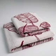 Набор махровых полотенец с рисунком перо 2шт GM Textile 50х90см, 70х140см 400г/м2 (Красный) - изображение 1