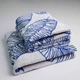 Набор махровых полотенец с рисунком перо 3шт GM Textile 50х90см, 50х90см, 70х140см 400г/м2 (Синий) - изображение 1