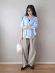 Рубашка хлопковая оверсайз женская Uniqlo 200584485 XL Голубая (1159864513) - изображение 14