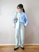 Рубашка хлопковая оверсайз женская Uniqlo 200584485 XL Голубая (1159864513) - изображение 16