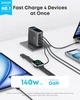 Мережевий зарядний пристрій Anker Laptop GaN Charger 140W 3xUSB-C PD3.1 1xUSB-A Display Cable Black (B2697GZ1) - зображення 2
