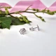 Серебряные серьги гвоздики на закрутках Ромашка с Розовым камнем серебро 925 пробы Родированное вс576р 1.42г - изображение 1