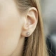Серебряные серьги гвоздики на закрутках Ромашка с Розовым камнем серебро 925 пробы Родированное вс576р 1.42г - изображение 3