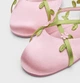 Женские балетки в стиле Charles & Keith розовые с цветочным декором и ремешком на щиколотке 39 размер - изображение 5