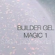Гель для нарощування нігтів SAGA Magic Builder Gel 01 молочний з кольоровими пластівцями поталі 15 мл - изображение 3