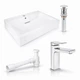 Комплект Qtap Arvin 595×595 White: раковина на стиральную машину + смеситель Nando Chrome + донный клапан + сифон - изображение 1