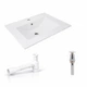 Комплект Qtap Albatross 620×460 White: врезная мебельная раковина + донный клапан Pop-up PU02O + сифон - изображение 1