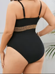 Суцільний купальник Plus Size з декоративною вставкою та акцентним поясом Diamond WM1223064 4XL - зображення 3