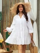 Жіноча пляжна туніка-сукня Pearl з жатого батисту біла 46-48 (L/XL) - зображення 1