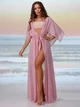 Жіноча довга пляжна туніка Long з шифону рожева 42-50 (S-XXL) - зображення 2