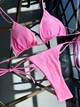 Купальник роздільний Thongs зі стрінгами та зав'язками рожевий S - зображення 8
