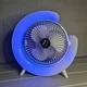 Настільний акумуляторний вентилятор з RGB-підсвічуванням та поворотом на 180° (3 швидкості, від USB) - зображення 4