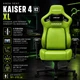 Крісло геймерське Anda Seat Kaiser 4 V2 Size XL Cyber Green PVC ArteDiPelle поперекова підтримка 5D-підлокітники магнітна подушка для шиї нахил 165° до 180 кг зріст до 210 см - зображення 1