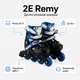 Роликовые коньки для детей 2E Remy размер 28-31 с LED подсветкой Синий (LSW-HP28-BLUE) - изображение 2