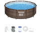 Каркасный бассейн 366x100 см с насосом и лестницей для дачи ротанг Bestway KT3563 - изображение 6