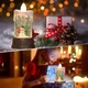 Новогодний декоративный светильник свеча снежный шар Anex Snowman 2826 "снеговик с елкой" - изображение 5