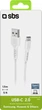 Kabel SBS USB Type A - USB Type-C 1.5 m White (TECABLEMICROC15W) - obraz 4